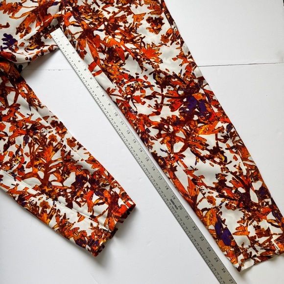Club Monaco Pants Trousers Botanical Print Orange Tropical Sz 2 - Picture 6 of 15
